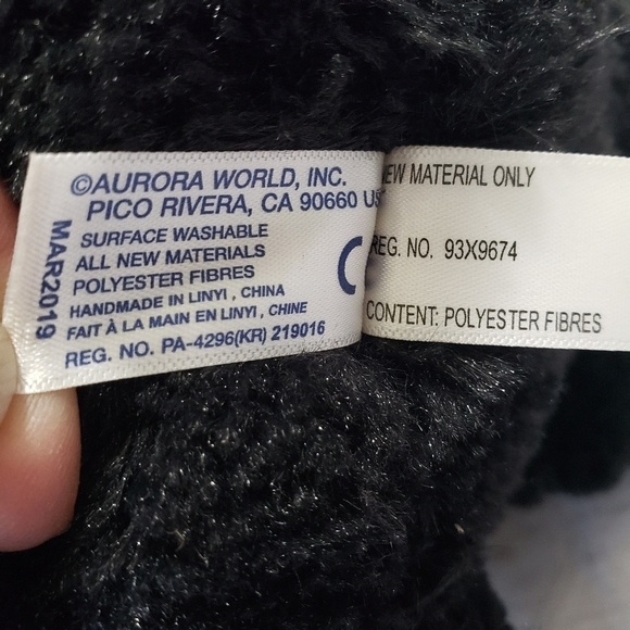 Aurora Black Bear 11" Plush Stuffed Animal Sitting #50287 Soft With Tag 2019 - Picture 8 of 9
